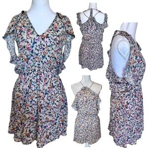 American Eagle Ditsy Floral Off the Shoulder Pockets Elastic Waist Sz Medium